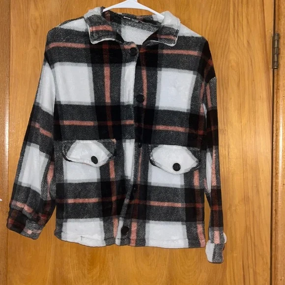 Fuzzy Flannel Shacket - Picture 1 of 2